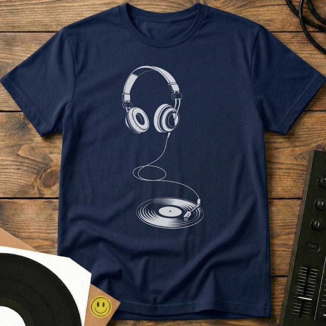 Vinyl To Ears T-Shirt Navy / S Vinyl To Ears T-Shirt