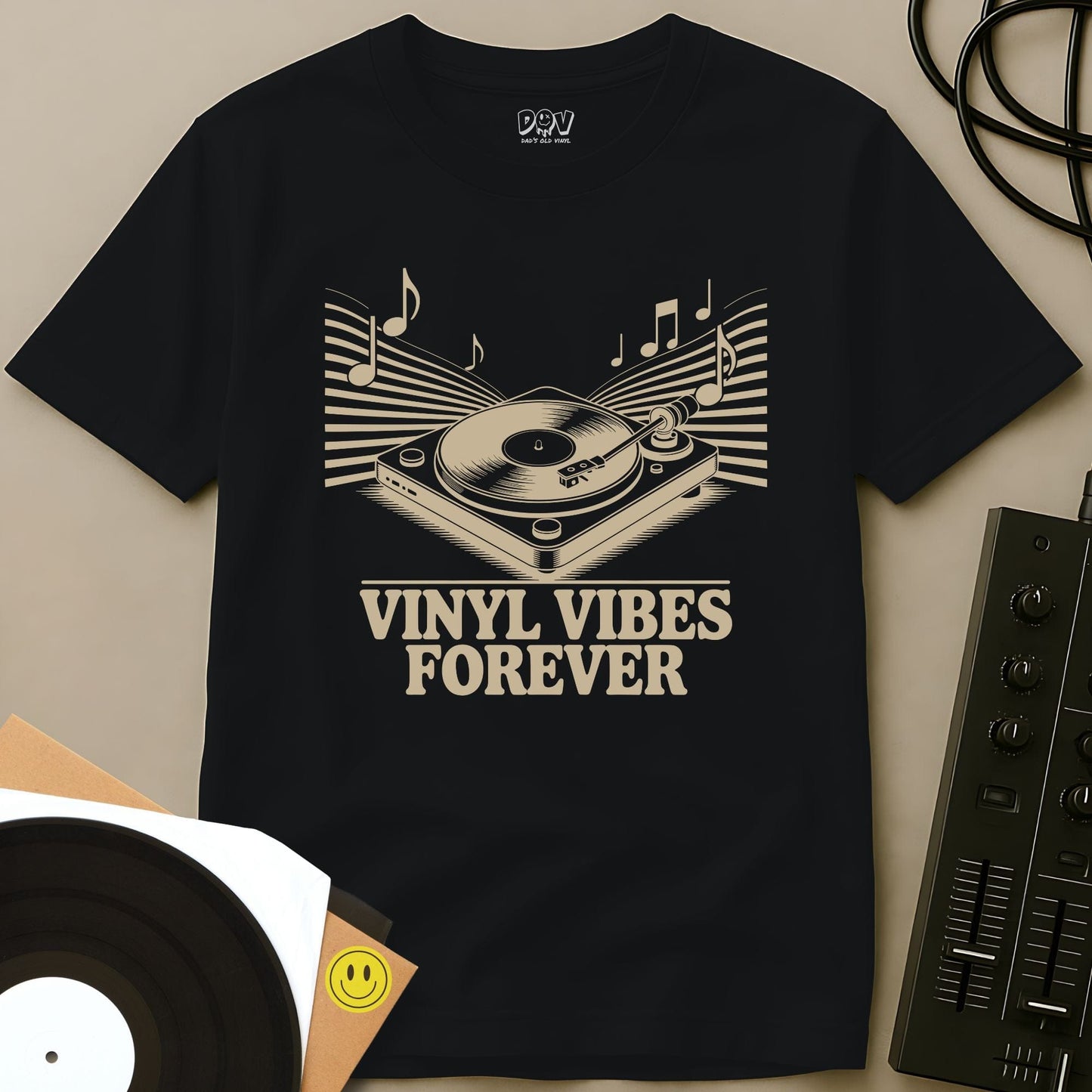 Vinyl Vibes Forever T-Shirt Black / S Vinyl Vibes Forever T-Shirt