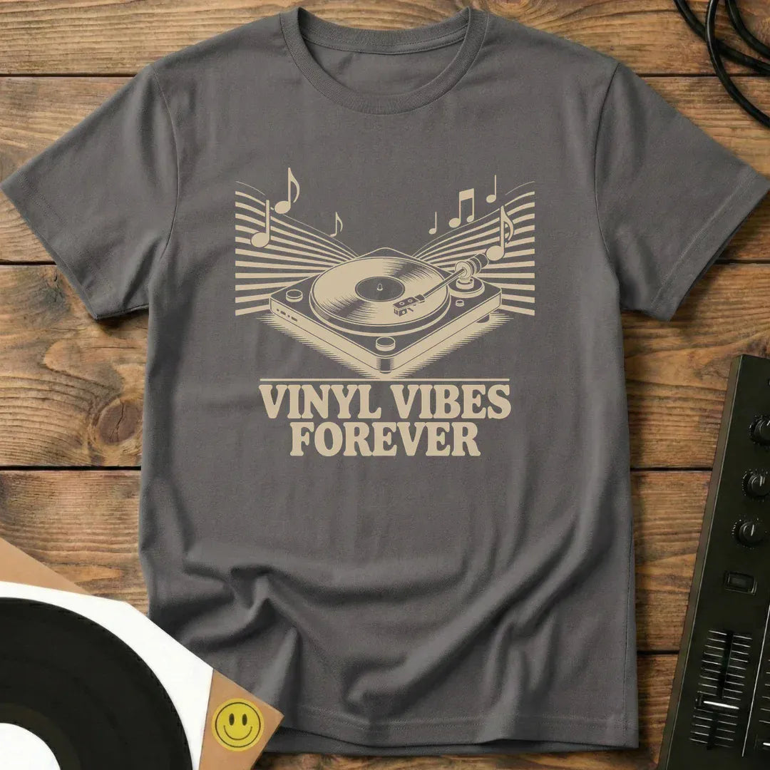 Vinyl Vibes Forever T-Shirt Charcoal / S Vinyl Vibes Forever T-Shirt
