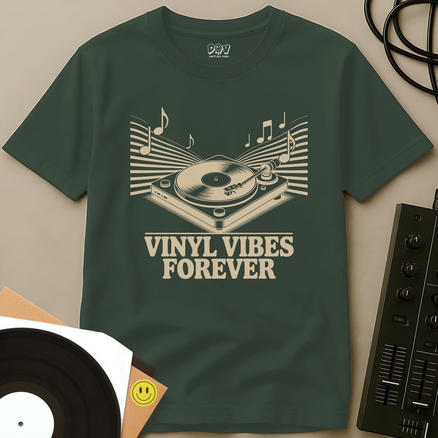Vinyl Vibes Forever T-Shirt Military Green / S Vinyl Vibes Forever T-Shirt