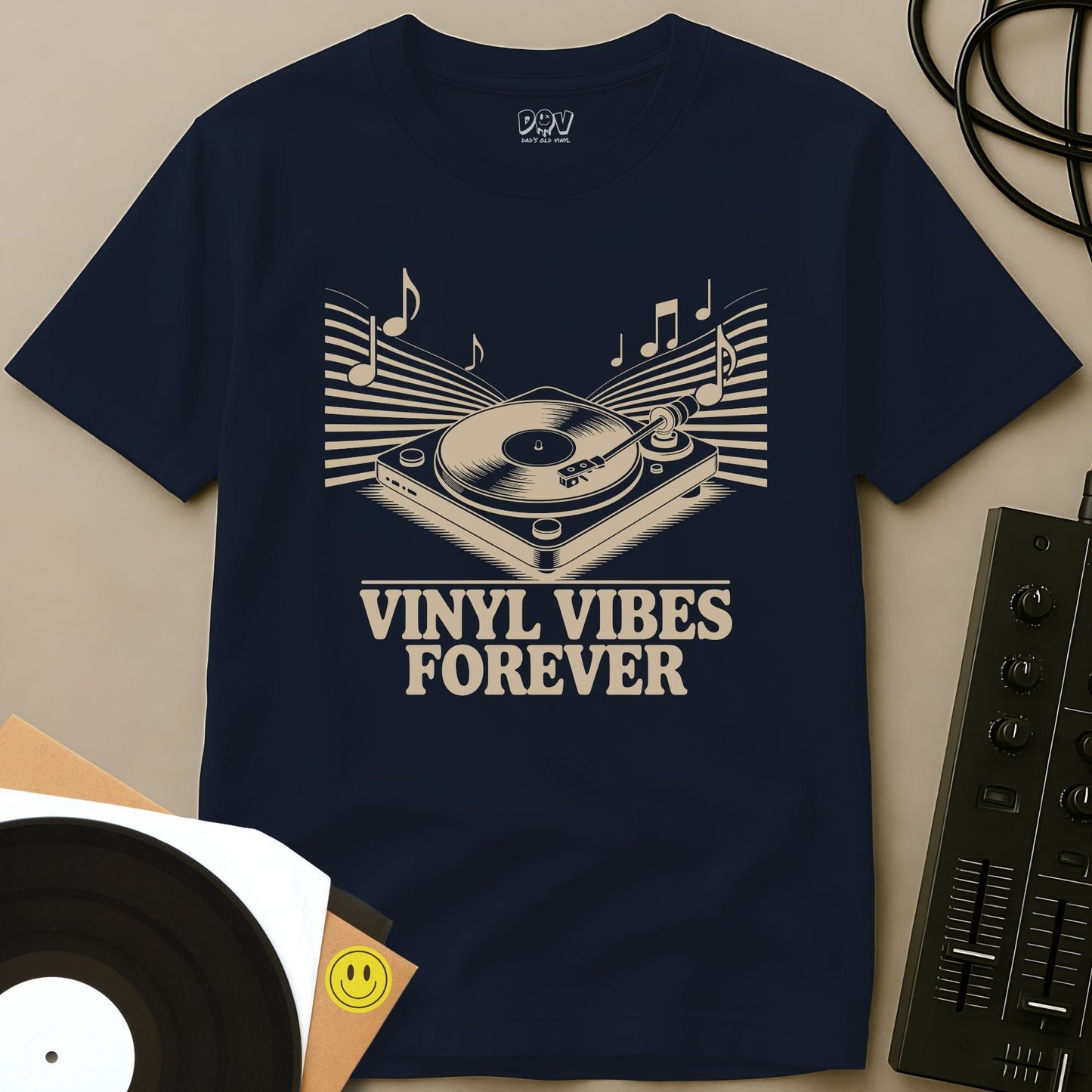 Vinyl Vibes Forever T-Shirt Navy / S Vinyl Vibes Forever T-Shirt