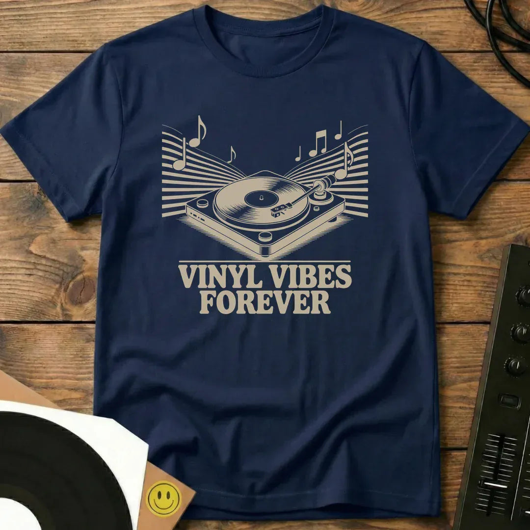 Vinyl Vibes Forever T-Shirt Navy / S Vinyl Vibes Forever T-Shirt