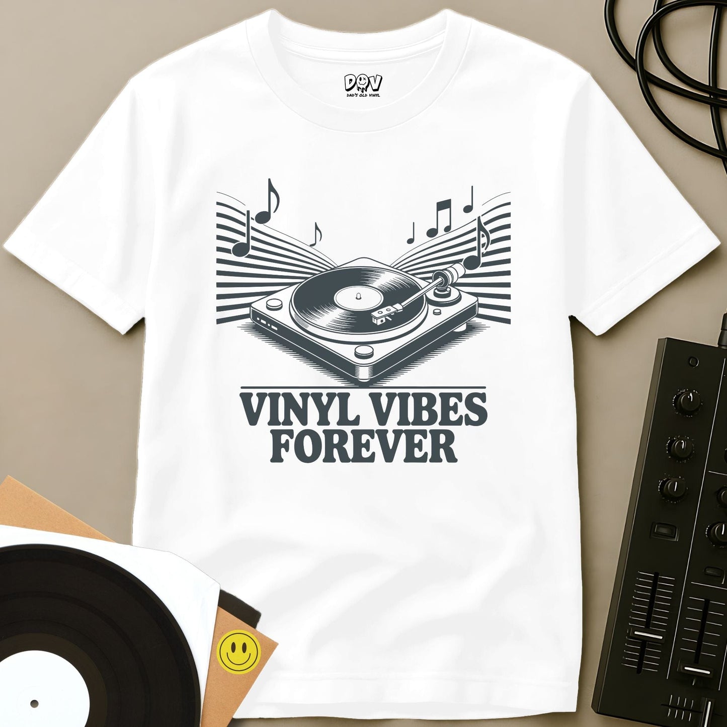 Vinyl Vibes Forever T-Shirt White / S Vinyl Vibes Forever T-Shirt