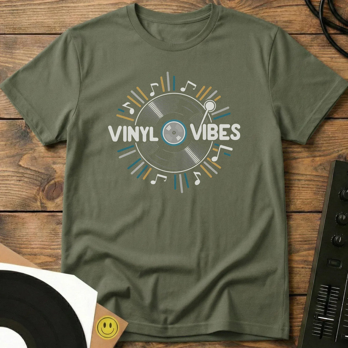 Vinyl Vibes T-Shirt Military Green / S Vinyl Vibes T-Shirt