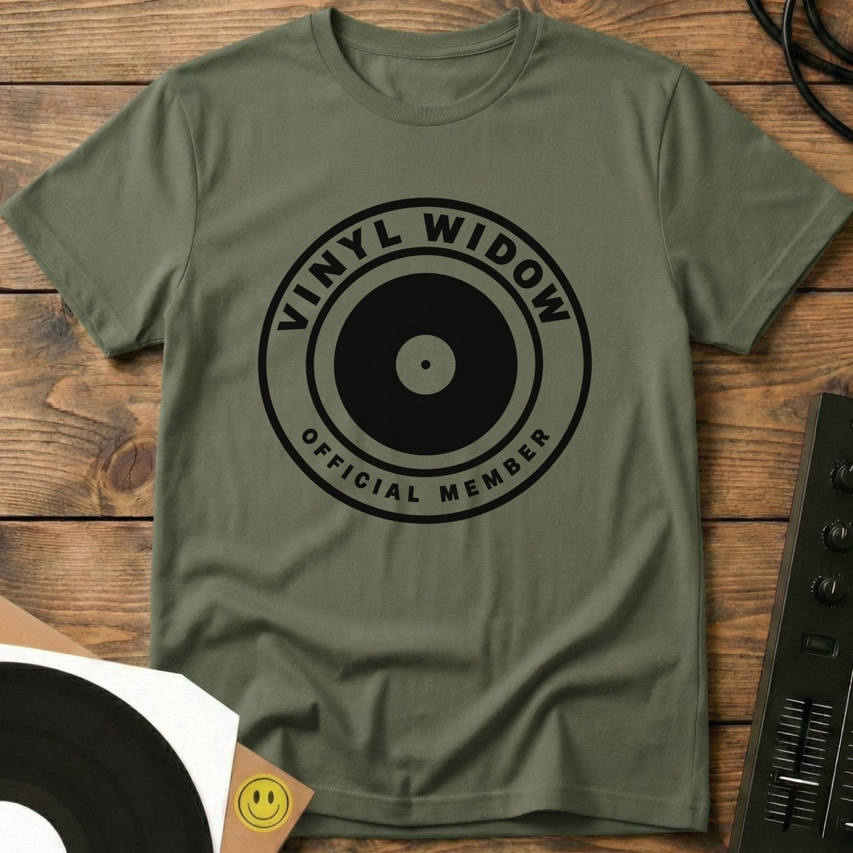 Vinyl Widow t-shirt in Military Green