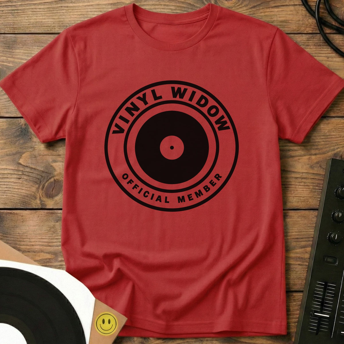 Vinyl Widow t-shirt in Red