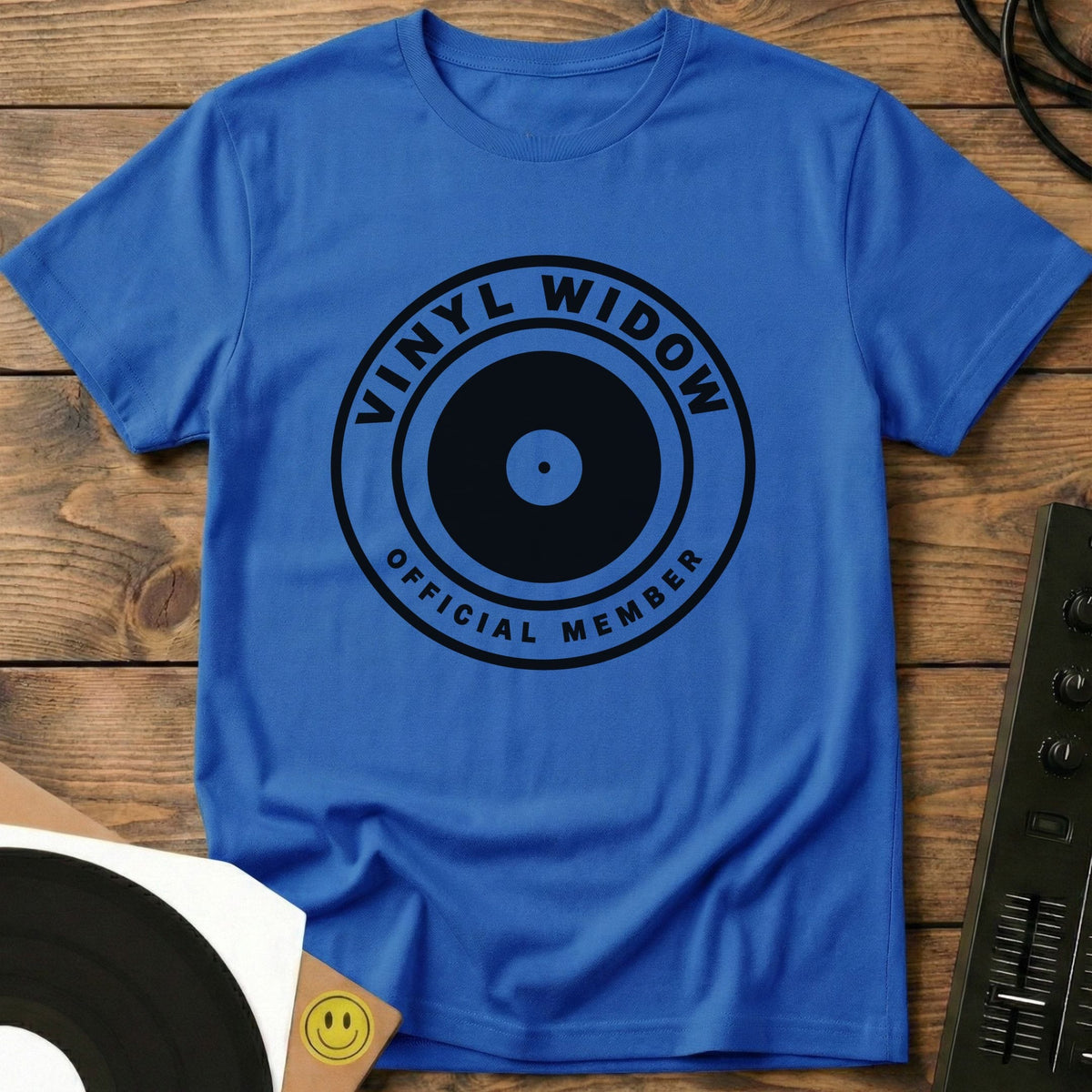 Vinyl Widow t-shirt in Royal