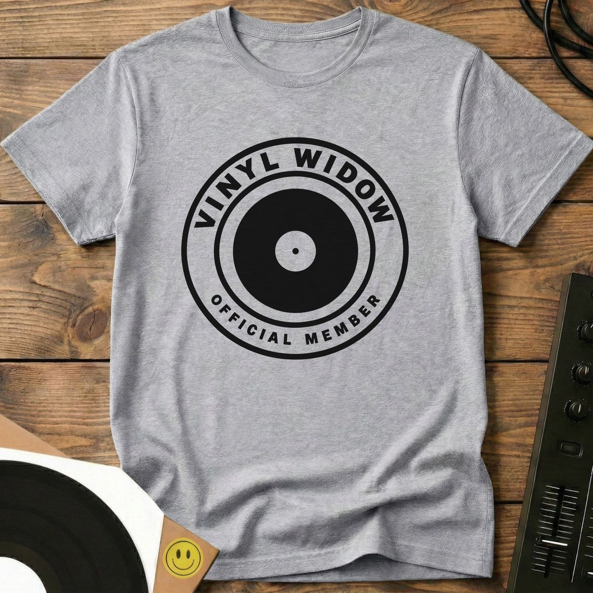 Vinyl Widow t-shirt in Sport Grey