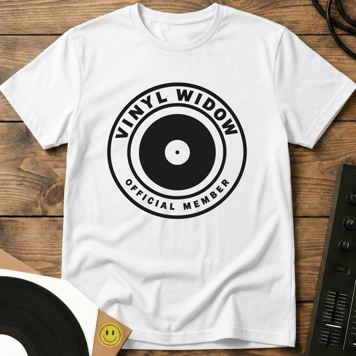 Vinyl Widow t-shirt in White