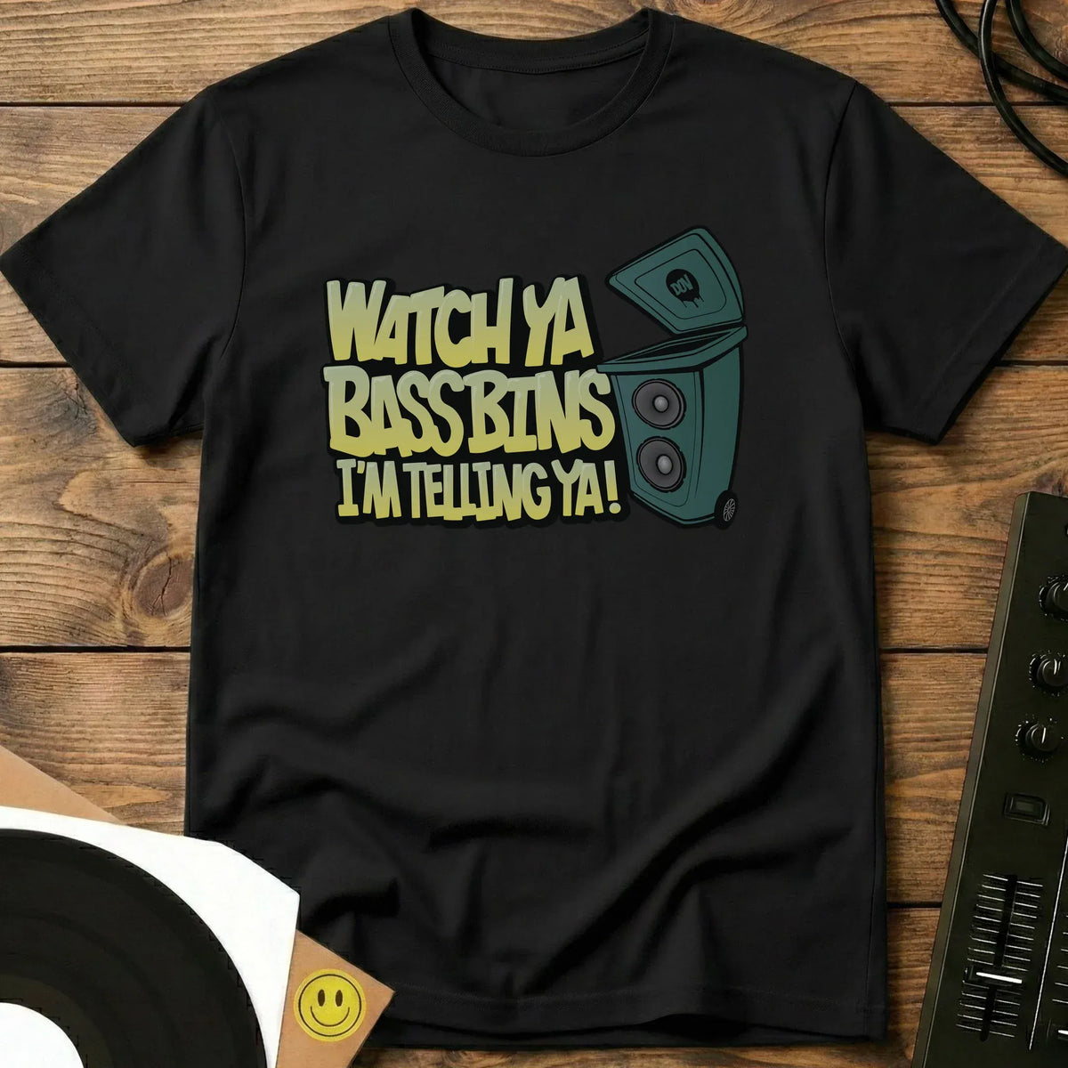 Watch Ya Bass Bins T-Shirt Black / S Watch Ya Bass Bins T-Shirt
