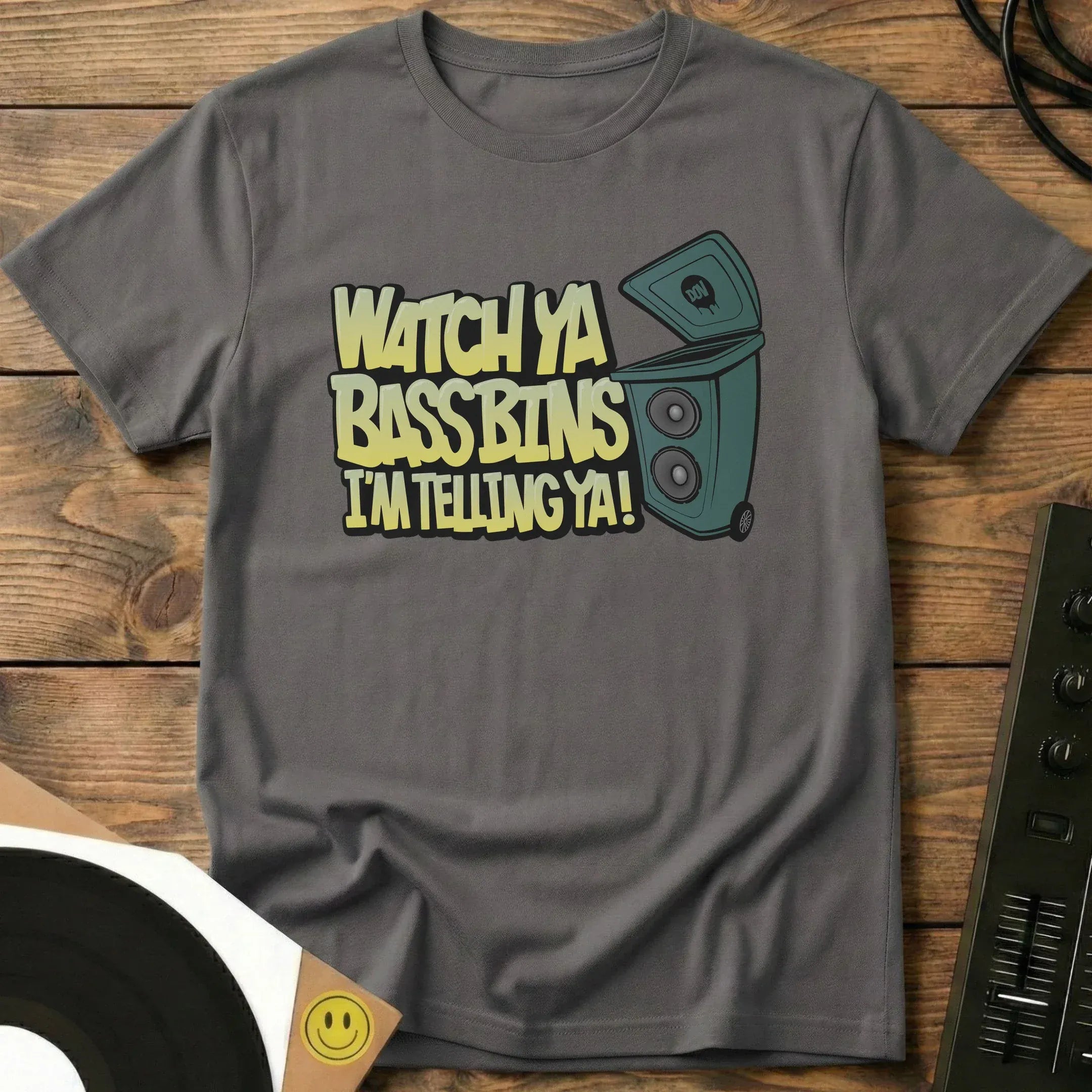 Watch Ya Bass Bins T-Shirt Charcoal / S Watch Ya Bass Bins T-Shirt