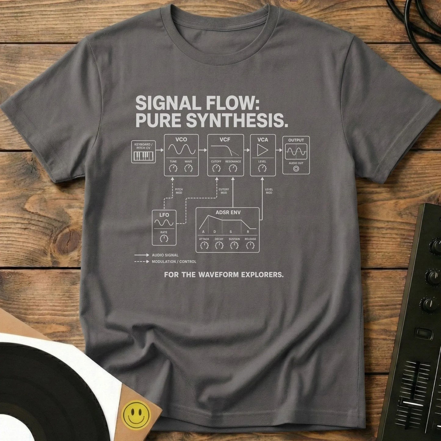 Waveform Exporers T-Shirt Charcoal / S Waveform Exporers T-Shirt
