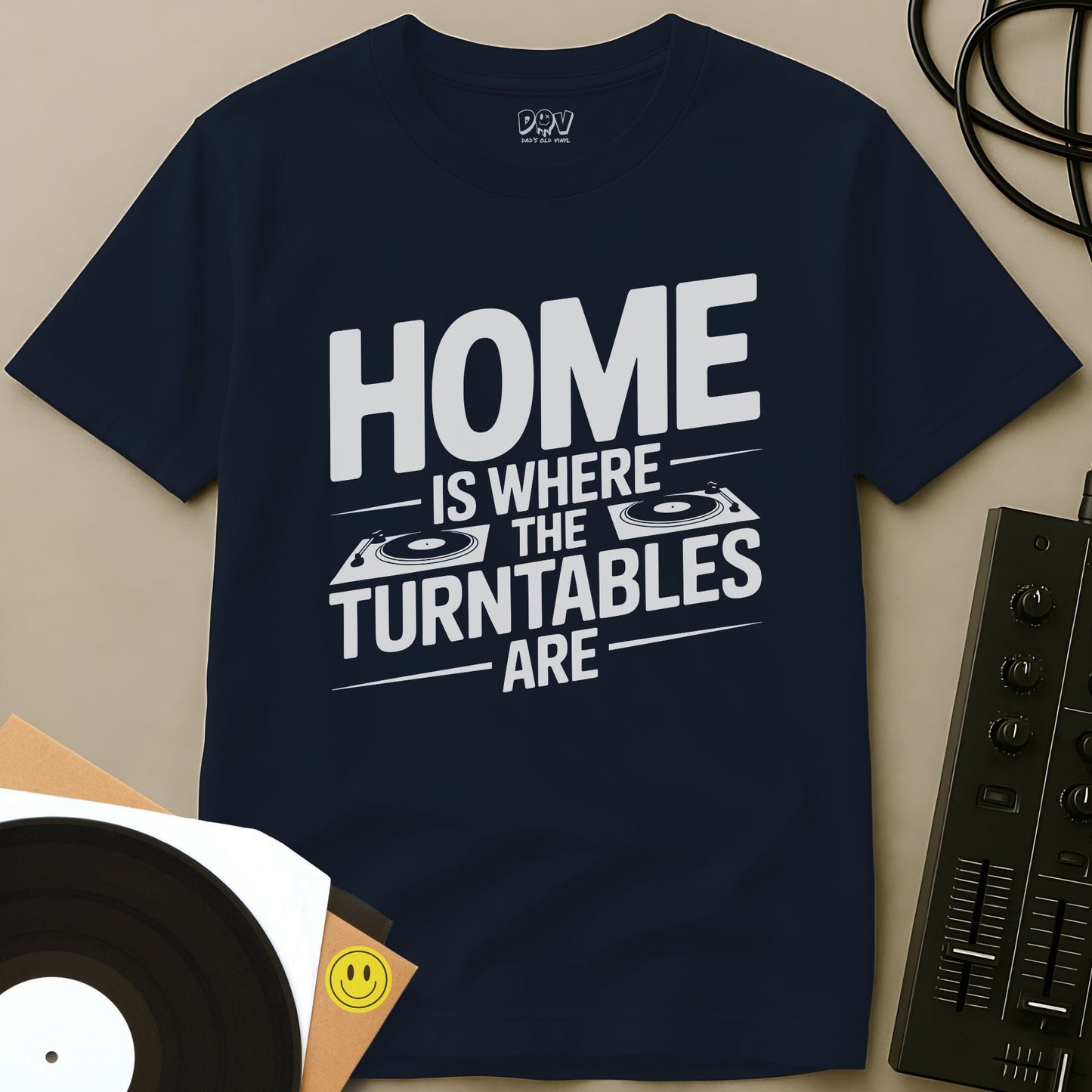 Where The Turntables Are T-Shirt Navy / S Where The Turntables Are T-Shirt