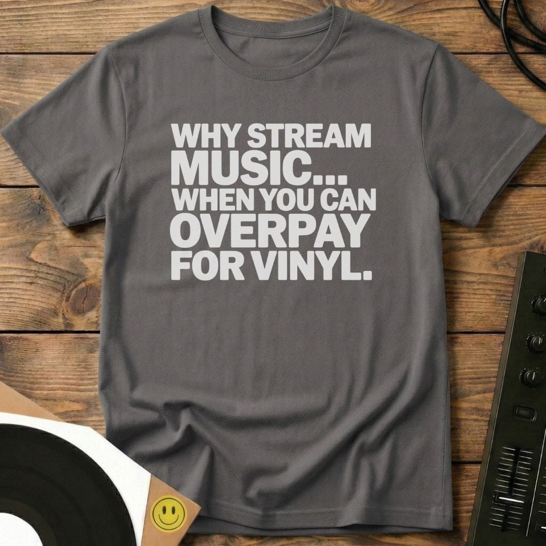 Why Stream Music T-Shirt Charcoal / S Why Stream Music T-Shirt