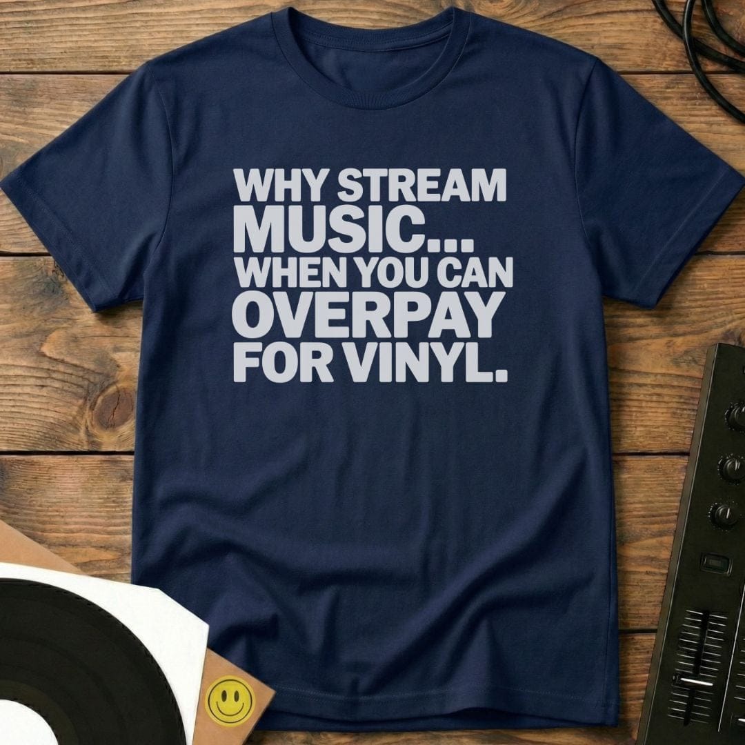 Why Stream Music T-Shirt Navy / S Why Stream Music T-Shirt