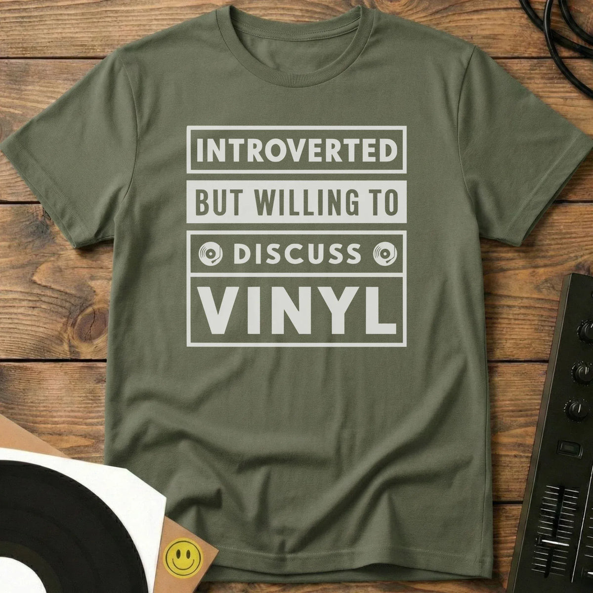 Willing To Discuss Vinyl T-Shirt Military Green / S Willing To Discuss Vinyl T-Shirt