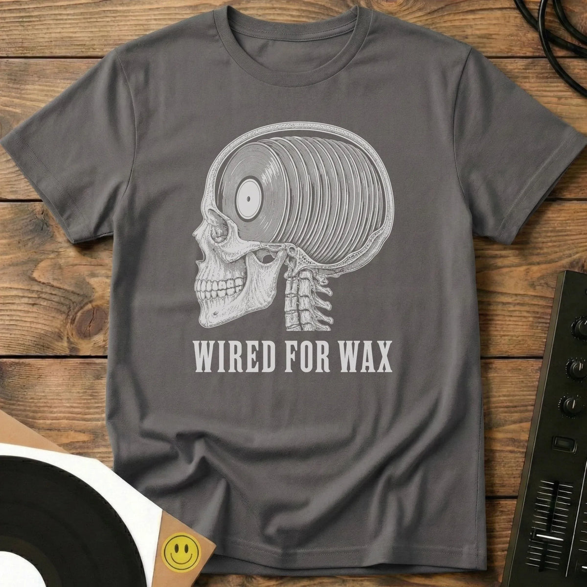 Wired For Wax T-Shirt Charcoal / S Wired For Wax T-Shirt