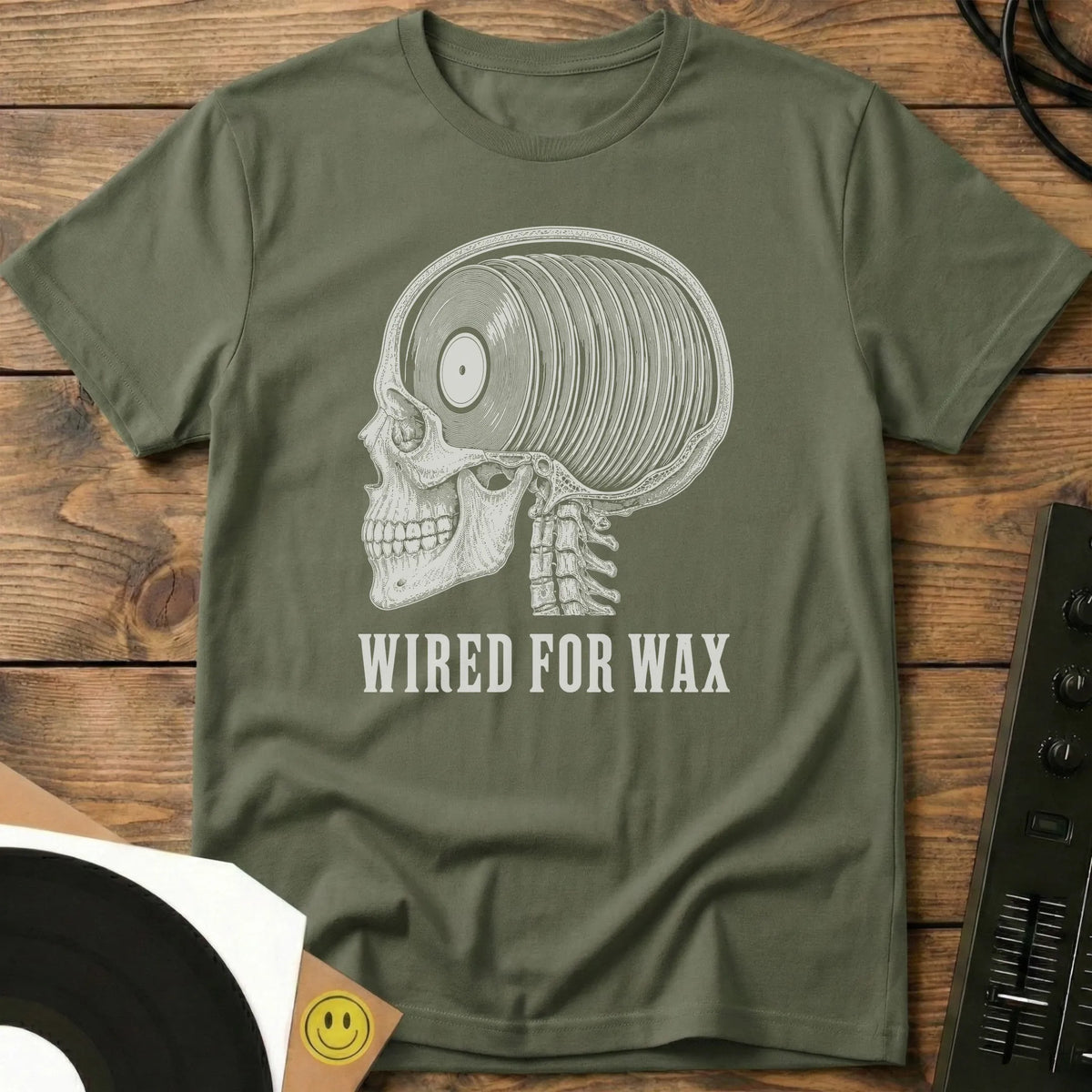 Wired For Wax T-Shirt Military Green / S Wired For Wax T-Shirt