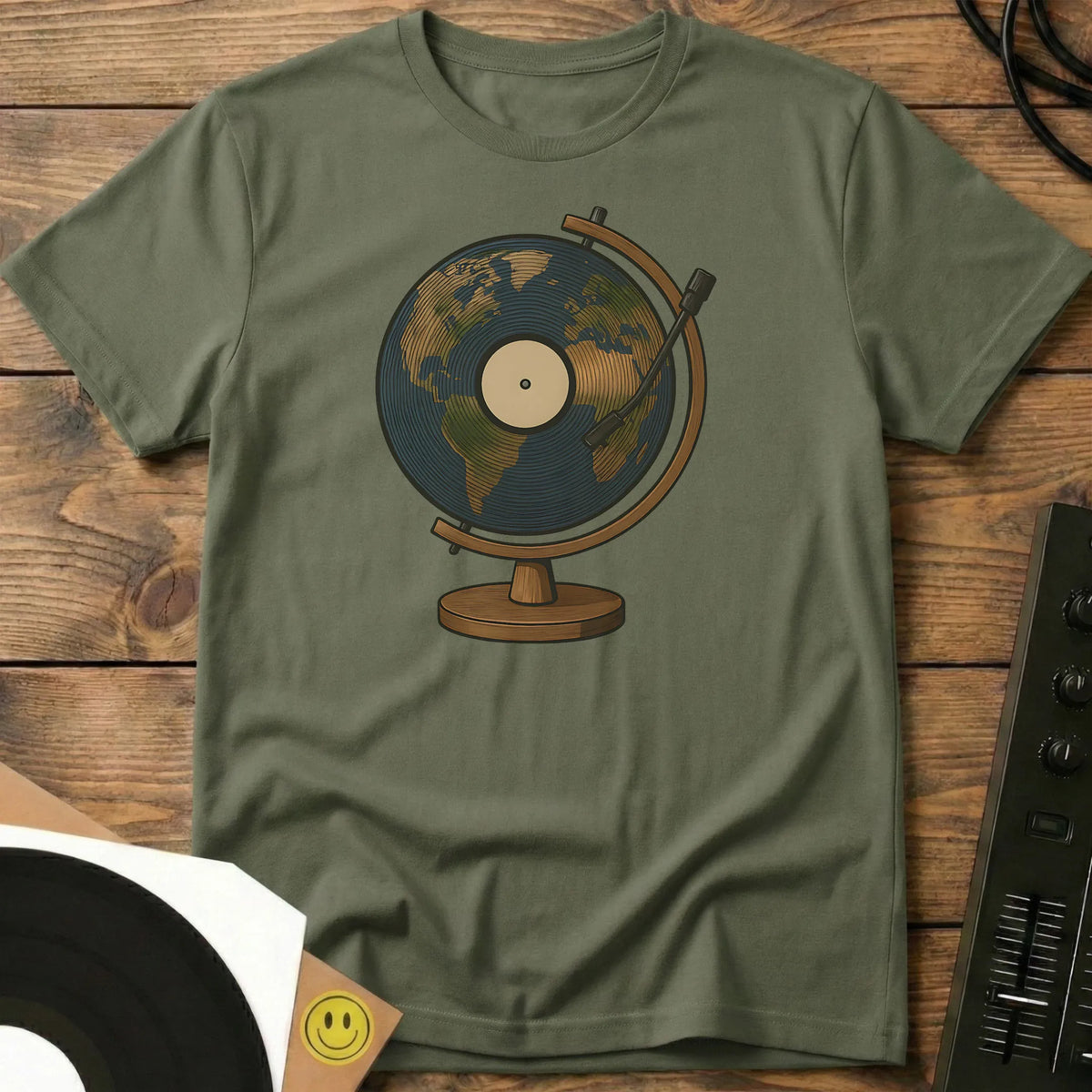 World On Wax T-Shirt Military Green / S World On Wax T-Shirt