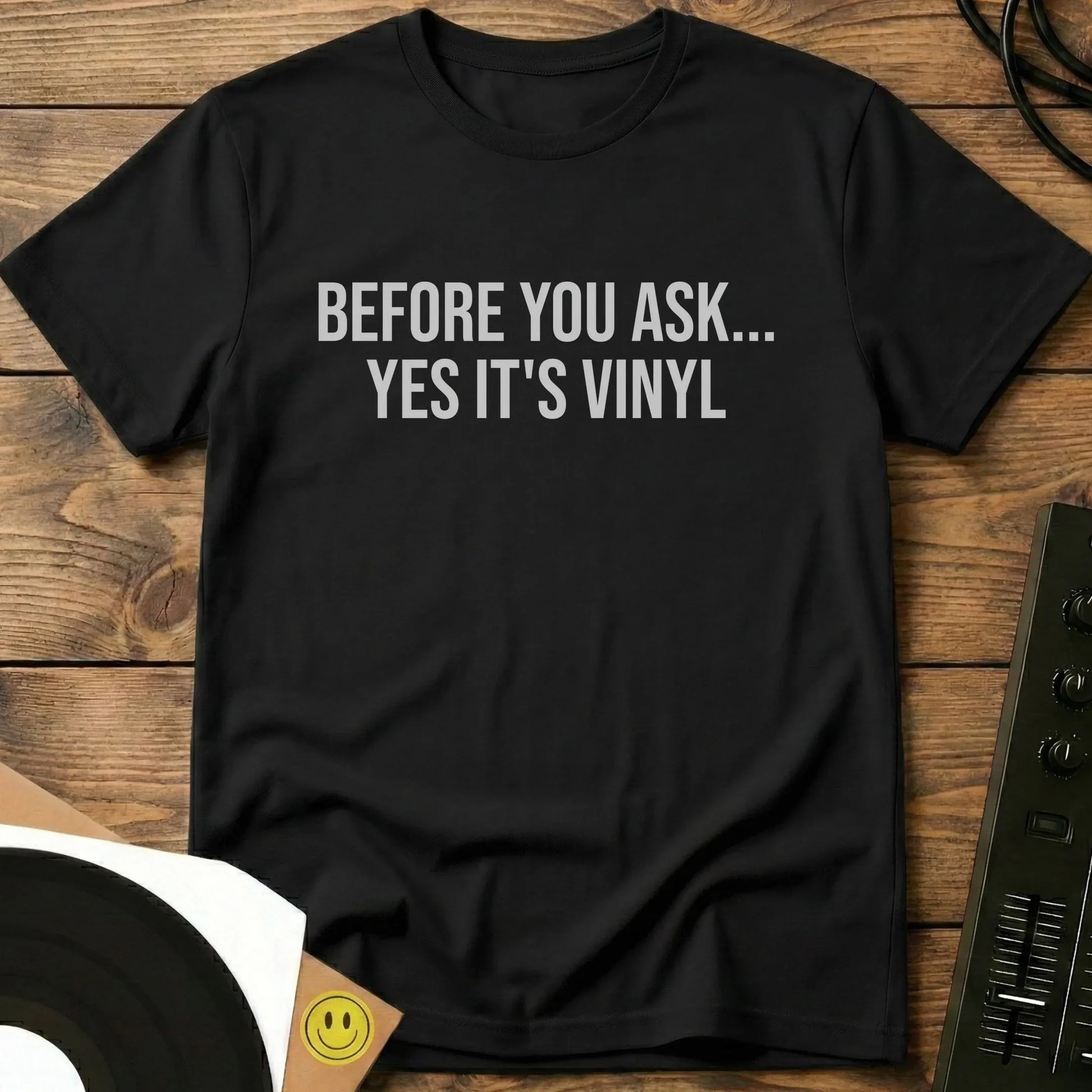 Yes It's Vinyl T-Shirt Black / S Yes It's Vinyl T-Shirt