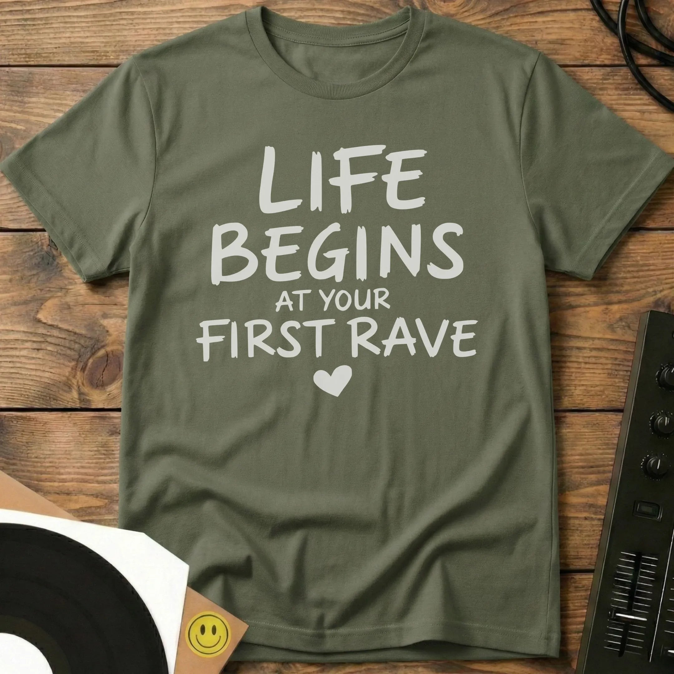 Your First Rave T-Shirt Military Green / S Your First Rave T-Shirt